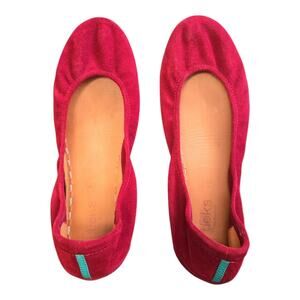 Tieks Rouge Red Suede Ballet Flats Sz 10